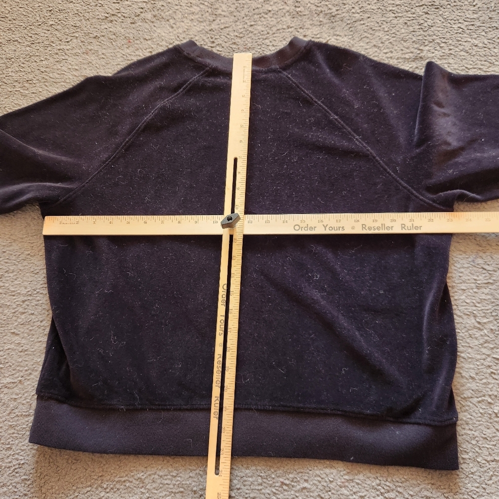 PACT Women's Velour Top Extra Large Black Organic Cotton Soft Cozy Sweatshirt - Picture 8 of 10